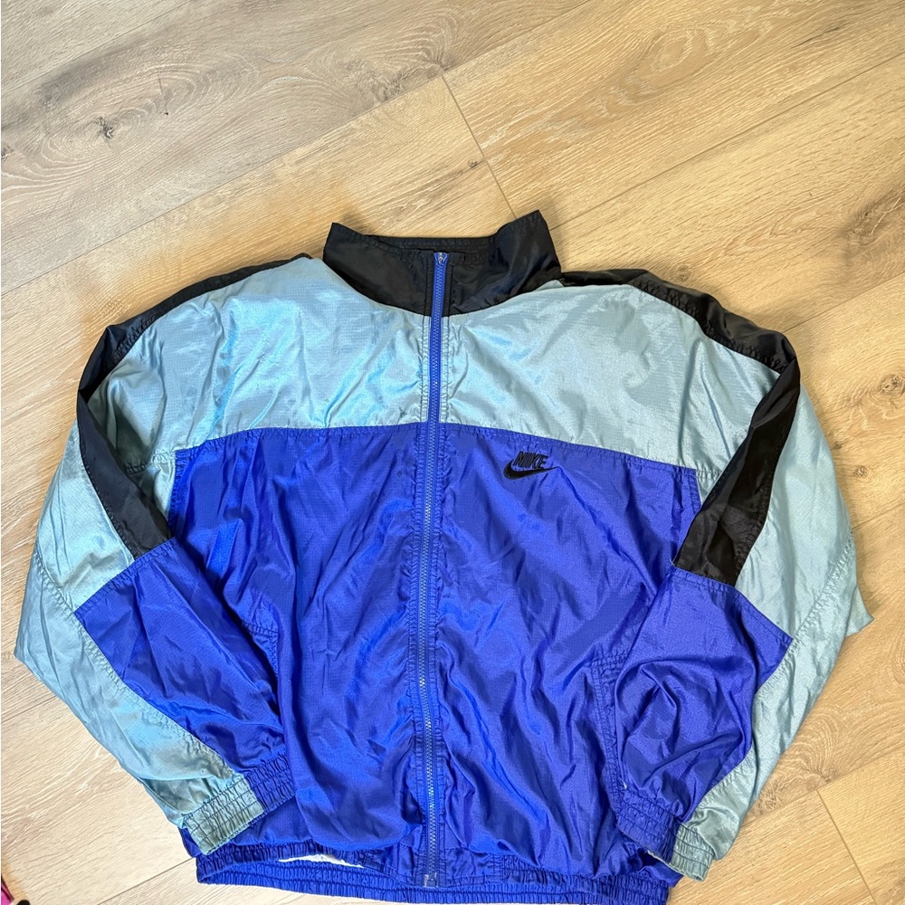Nike Men's Blue and Gray Windbreaker